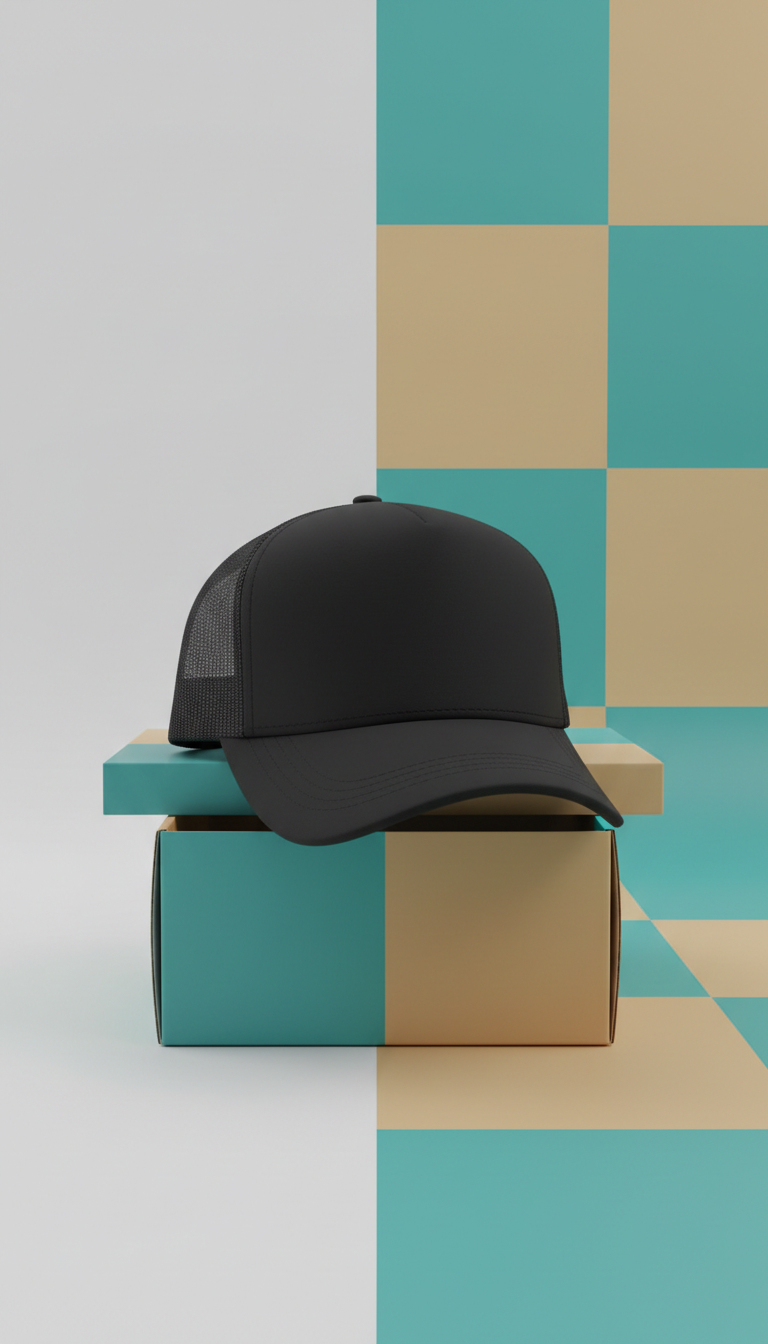 Black & Teal Pop Trucker