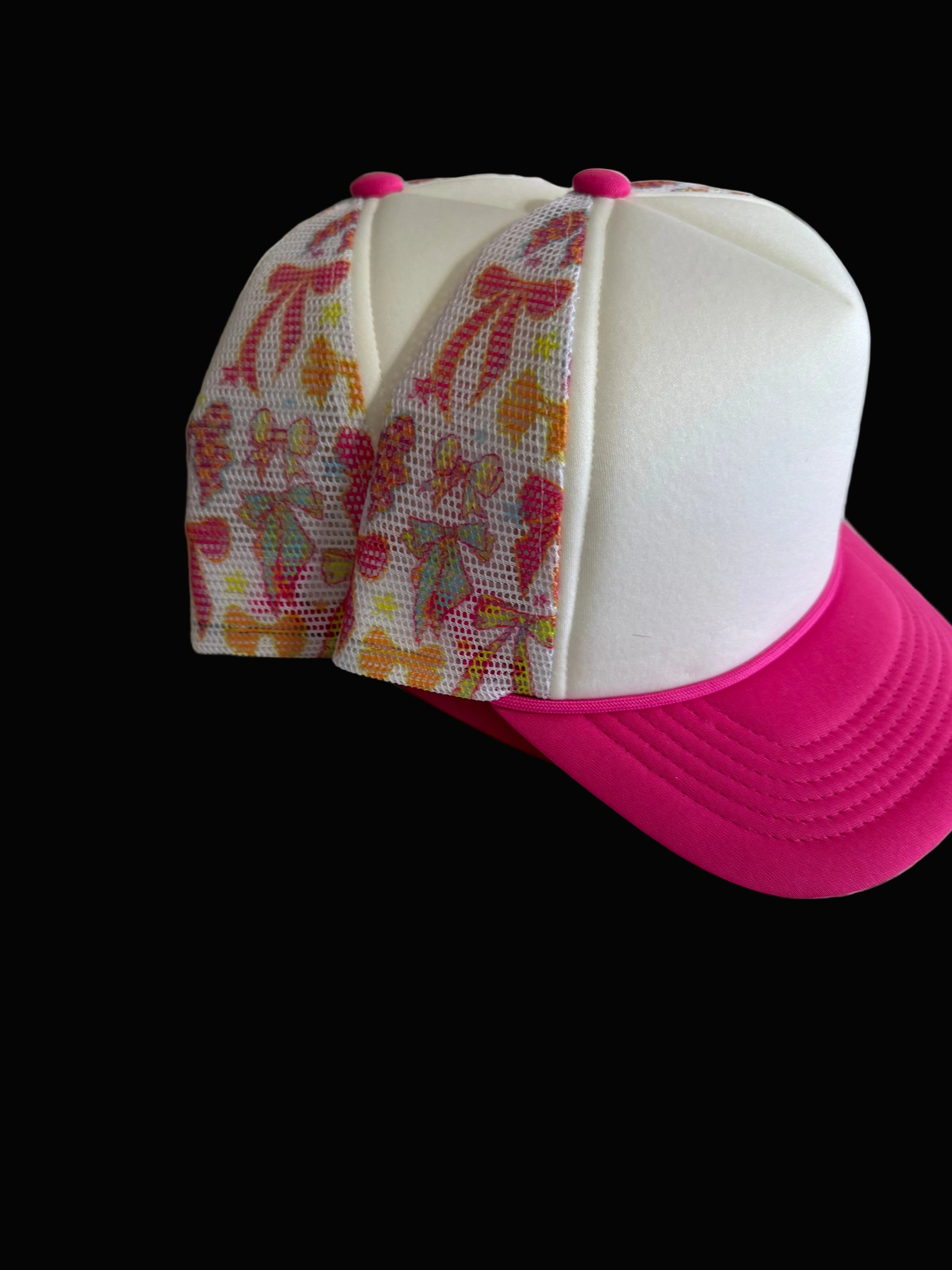Pink Bow Trucker Hat Bundle