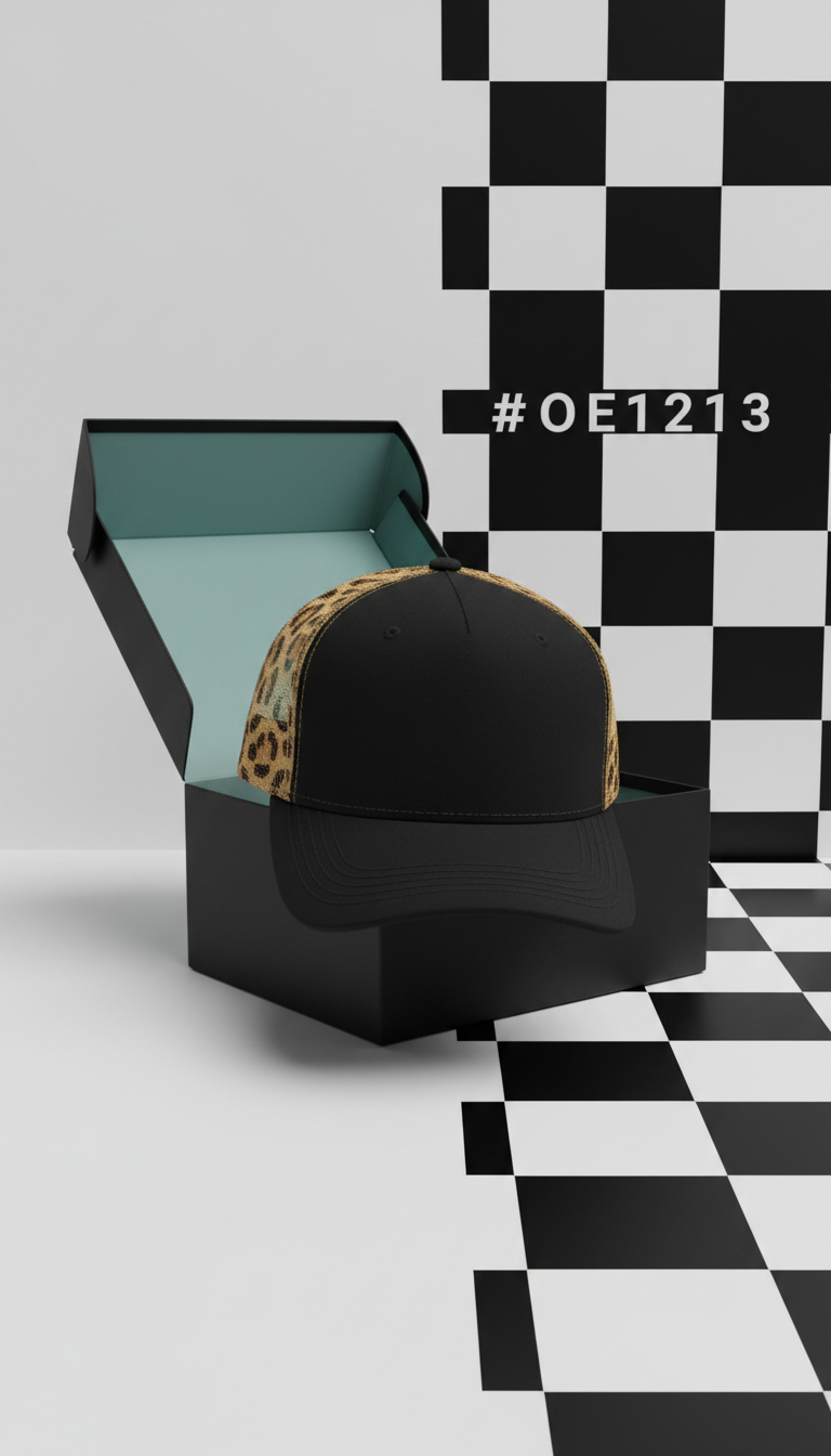 Checkered Panel Statement Hat